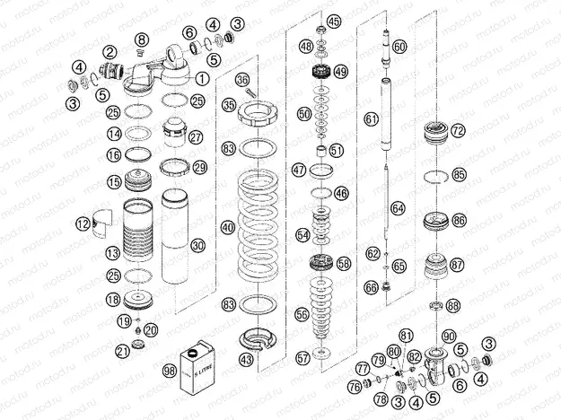 SHOCK ABSORBER DISASSEMBLED