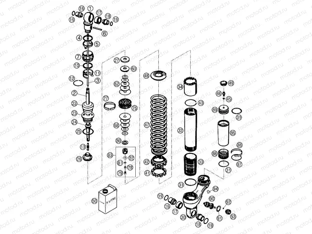 SHOCK ABSORBER DISASSEMBLED