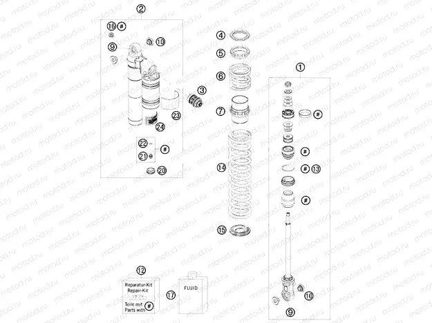 SHOCK ABSORBER DISASSEMBLED