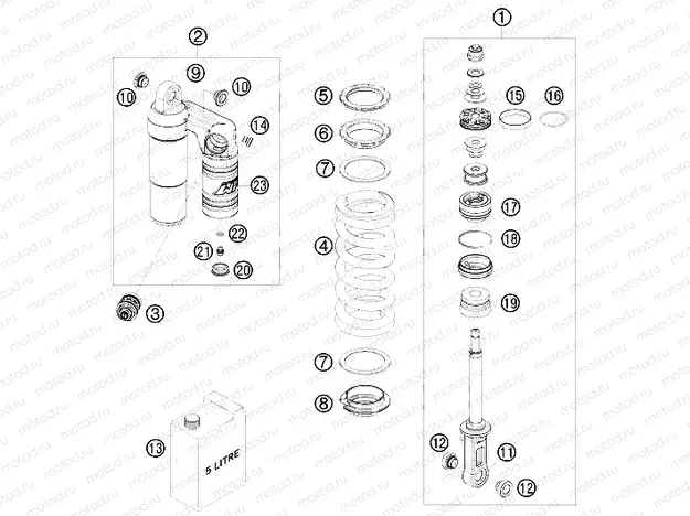 SHOCK ABSORBER DISASSEMBLED