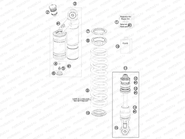 SHOCK ABSORBER DISASSEMBLED