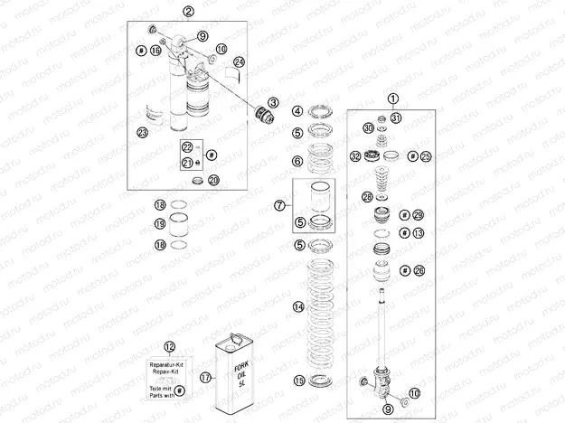 SHOCK ABSORBER DISASSEMBLED