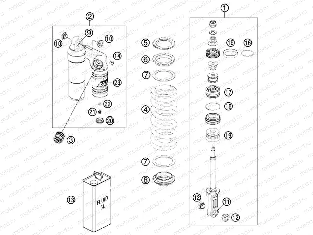 SHOCK ABSORBER DISASSEMBLED