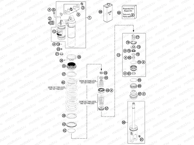 SHOCK ABSORBER DISASSEMBLED