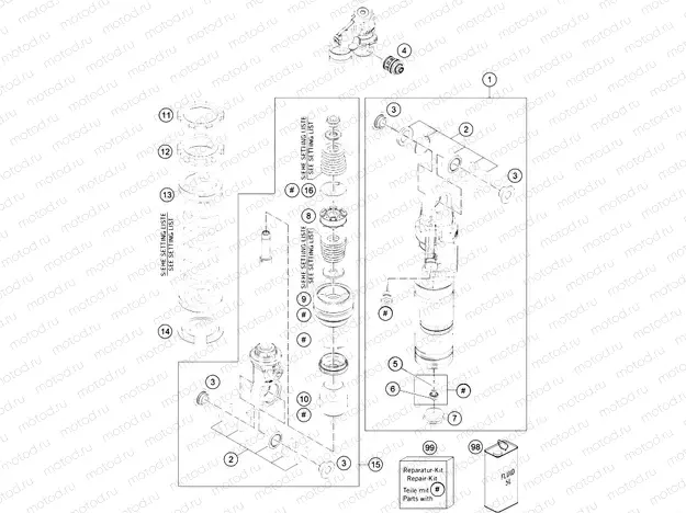 SHOCK ABSORBER DISASSEMBLED