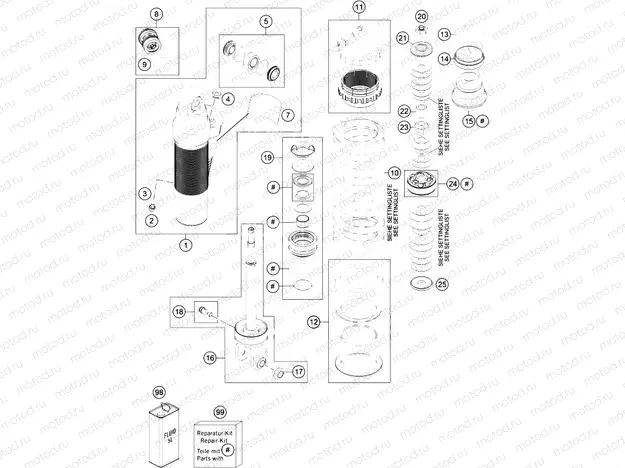 SHOCK ABSORBER DISASSEMBLED
