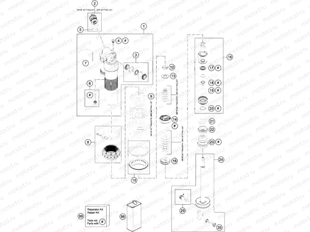 SHOCK ABSORBER DISASSEMBLED