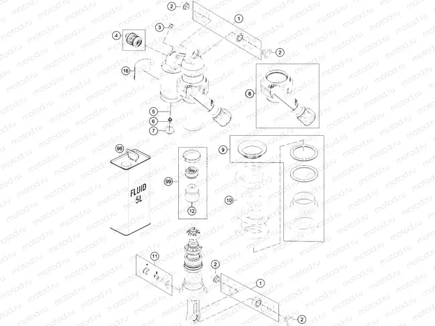 SHOCK ABSORBER DISASSEMBLED