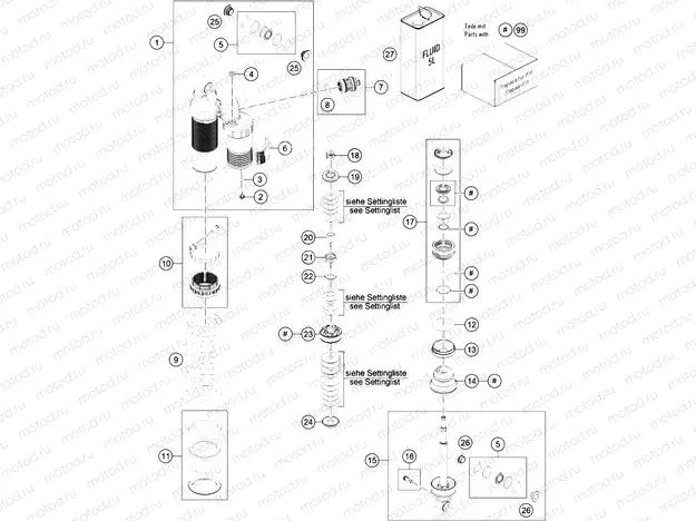SHOCK ABSORBER DISASSEMBLED