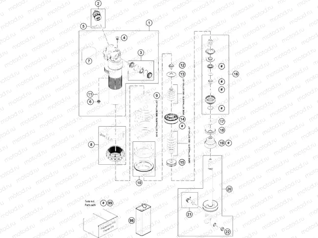 SHOCK ABSORBER DISASSEMBLED