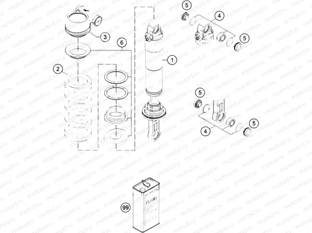 SHOCK ABSORBER DISASSEMBLED