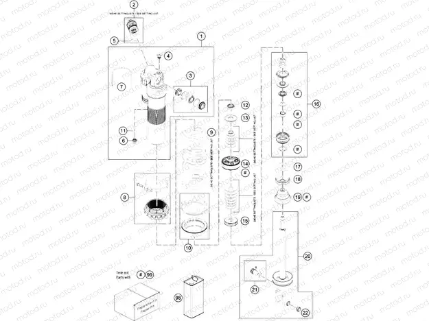 SHOCK ABSORBER DISASSEMBLED