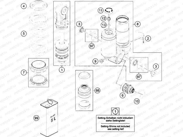 SHOCK ABSORBER DISASSEMBLED