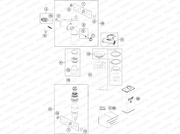 SHOCK ABSORBER DISASSEMBLED