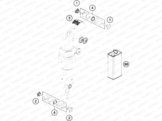 SHOCK ABSORBER DISASSEMBLED