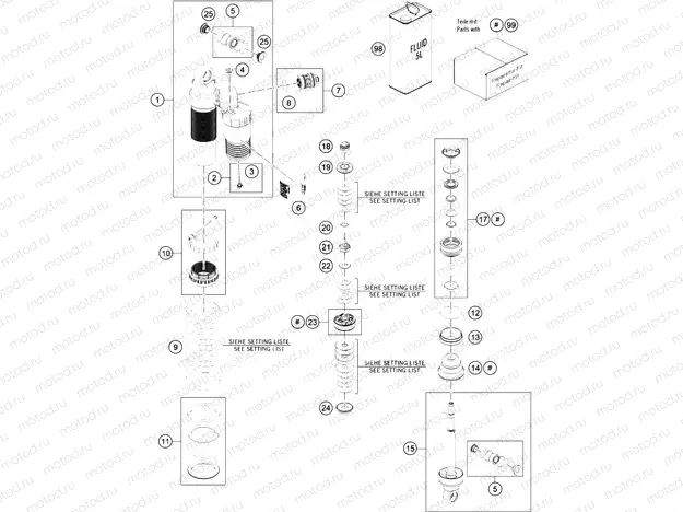 SHOCK ABSORBER DISASSEMBLED