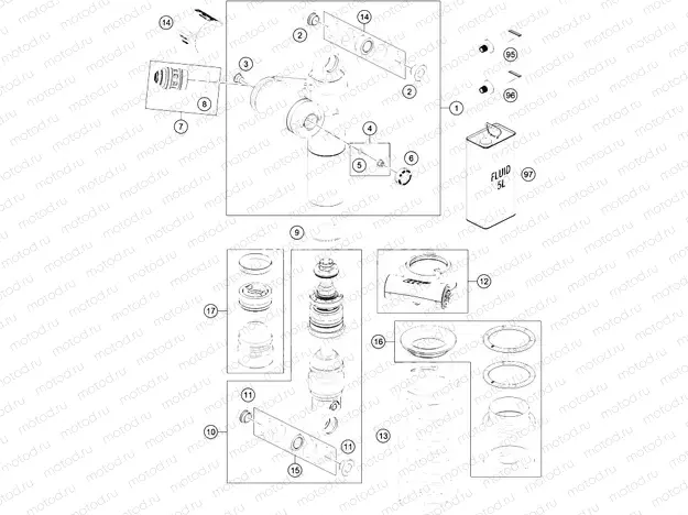 SHOCK ABSORBER DISASSEMBLED