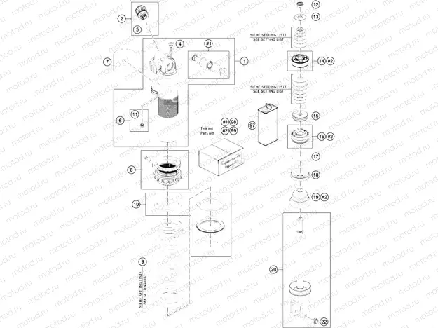 SHOCK ABSORBER DISASSEMBLED