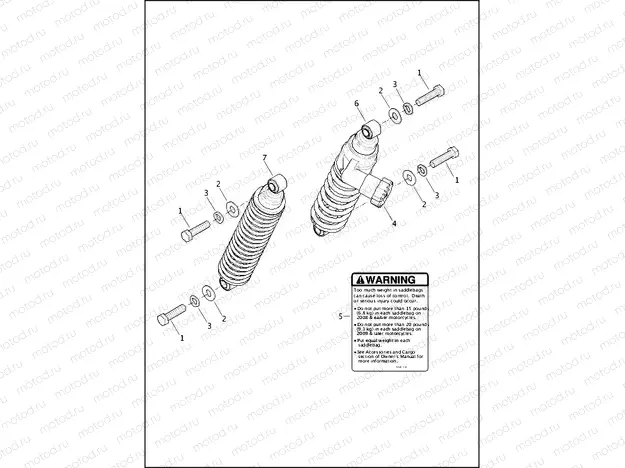 SHOCK ABSORBERS, REAR - FLHTCUL, FLHTKL, FLHXS & FLTRXS