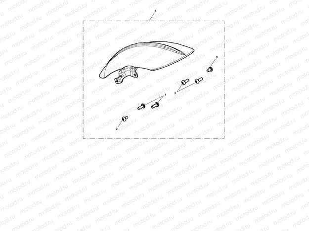 Short, Front Mudguard Kit, Black
