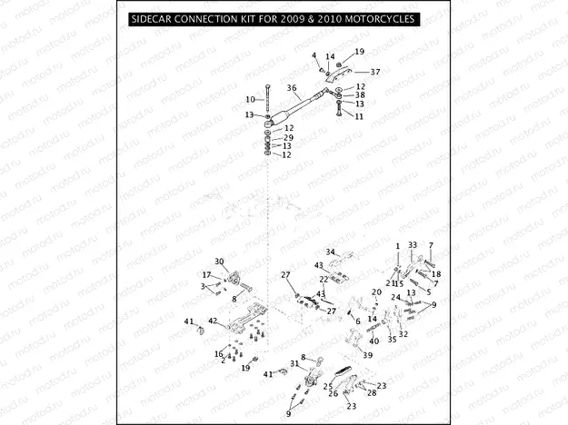 SIDECAR CONNECTION KIT FOR 2009 & 2010 MOTORCYCLES