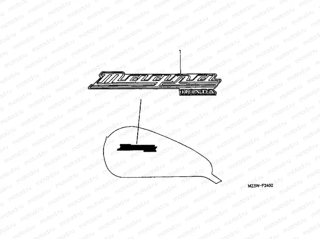 SIGN F-34 (VF750CW / Y / 1/2) (VF750CX-CM, KO)