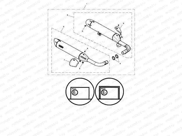 Silencer Pair, Homol, Chrome