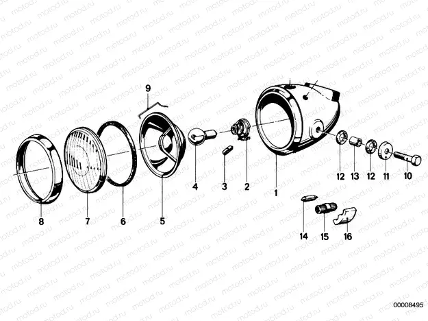Single components for headlight