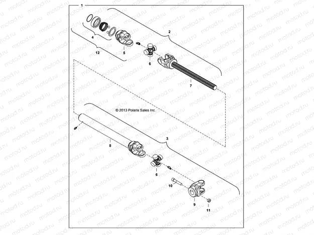 SNOW BLOWER | SNOW BLOWER, DRIVE SHAFT - D132M9JDJ-BLWR (49BRUTUSSHAFTDRV3837)