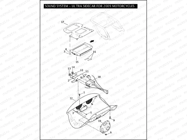 SOUND SYSTEM - ULTRA SIDECAR FOR 2009 MOTORCYCLES