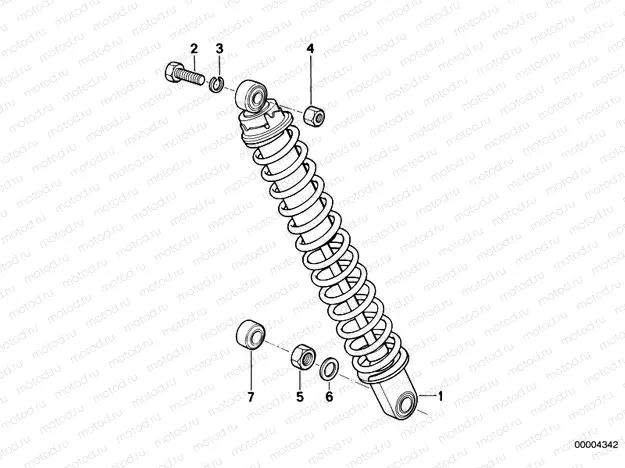 Spring strut, rear