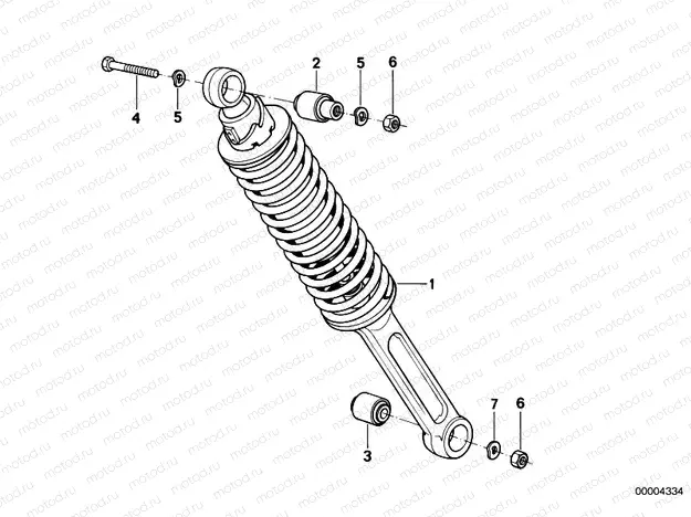 Spring strut, rear