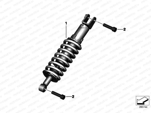 Spring strut, rear