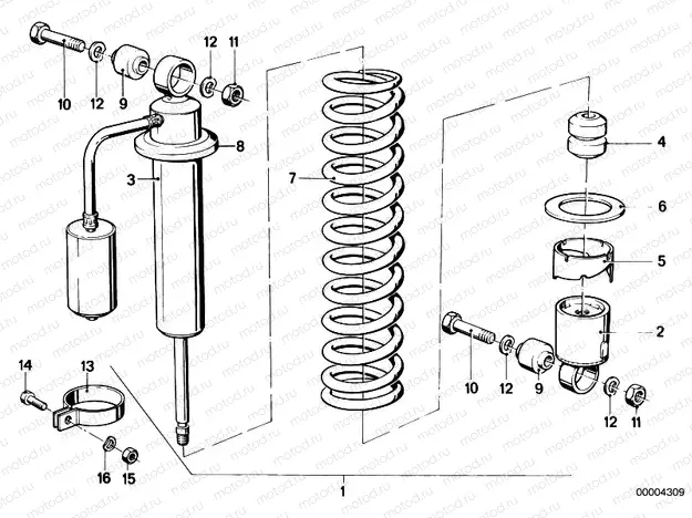 Spring strut rear hydraulic