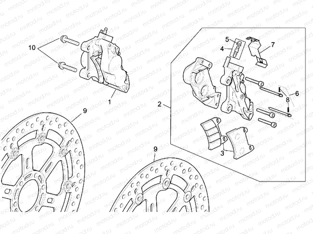 ST-RS vers. front brake caliper