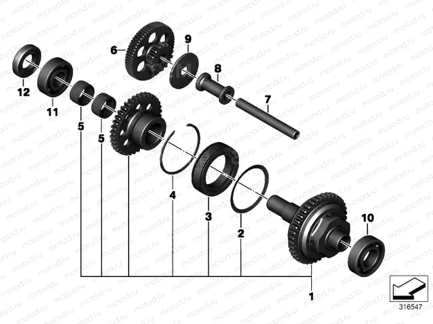 STARTER 1-WAY CLUTCH/REDUCT GEAR SHAFT