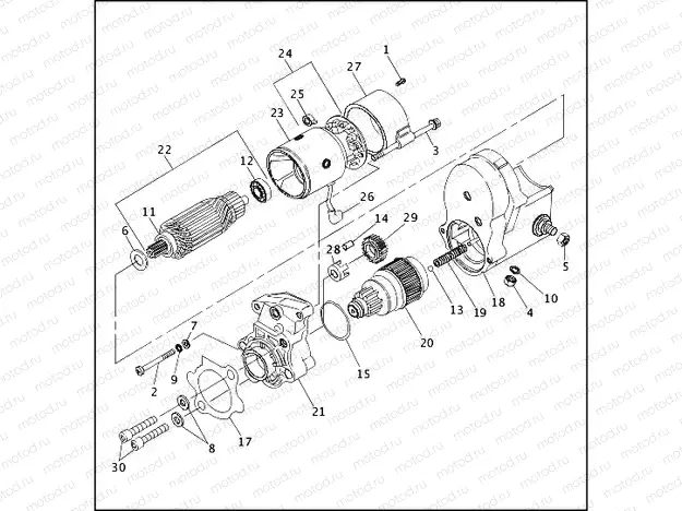 STARTER MOTOR - 883 MODELS (1 OF 2)