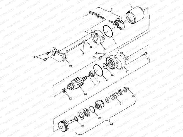 STARTING MOTOR (300) XPRESS 300 W969530 (4935923592D007) | STARTING MOTOR (300) XPRESS 300 W969530 (4935923592D007)