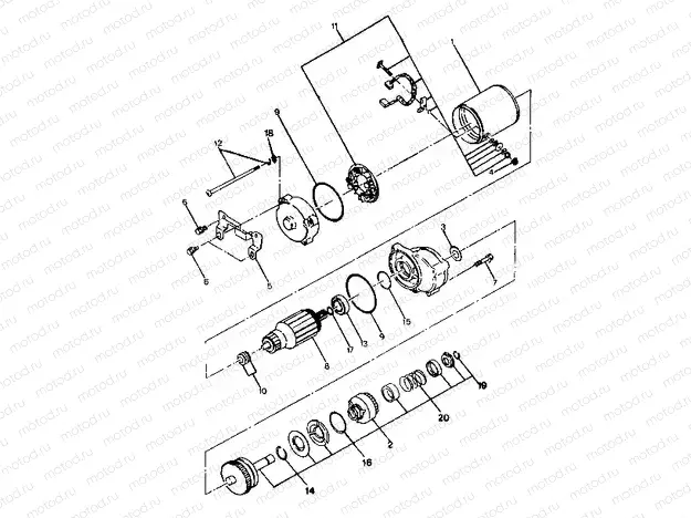 STARTING MOTOR ASSEMBLY  250 2X4 - Update (4919781978037A) | STARTING MOTOR ASSEMBLY  250 2X4 - Update (4919781978037A)