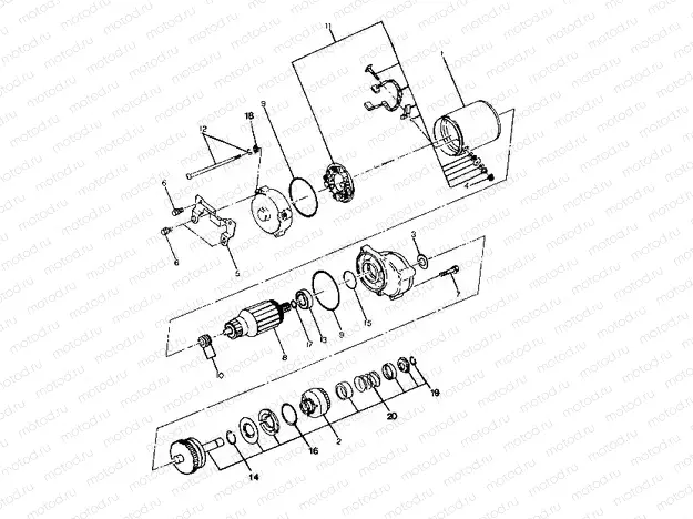 STARTING MOTOR ASSEMBLY  250 4X4 - Update (4919791979045A) | STARTING MOTOR ASSEMBLY  250 4X4 - Update (4919791979045A)