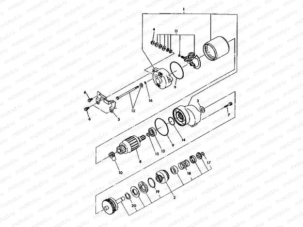 STARTING MOTOR ASSEMBLY 250 4x6 / W928627 (4922902290043A) | STARTING MOTOR ASSEMBLY 250 4x6 / W928627 (4922902290043A)