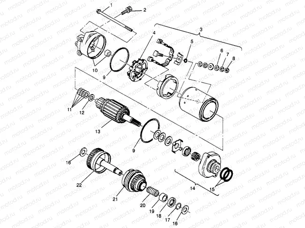 STARTING MOTOR ASSEMBLY  SLX 780 B954287 (4933953395C006) | STARTING MOTOR ASSEMBLY  SLX 780 B954287 (4933953395C006)