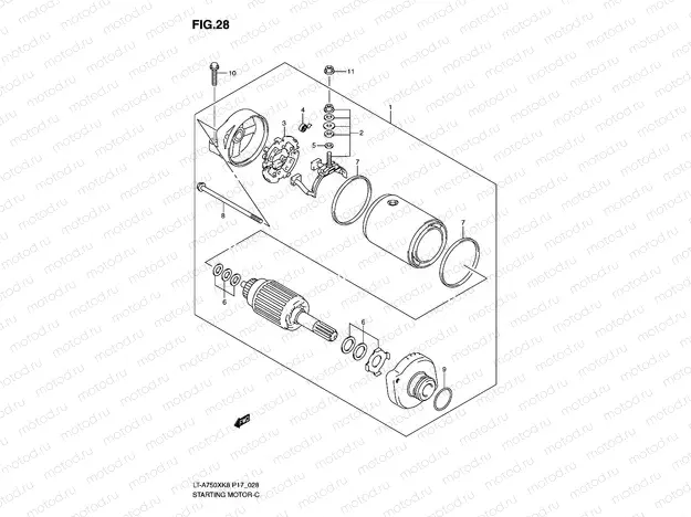 STARTING MOTOR (LT-A750XK8/XZK8/XK9/XZK9)