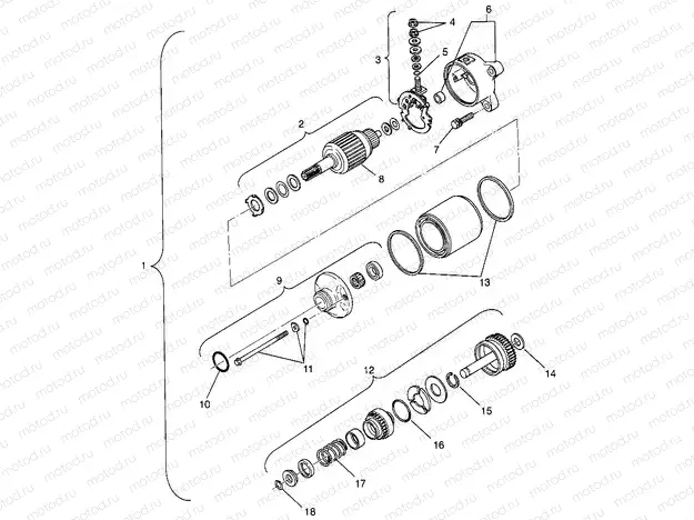 STARTING MOTOR Magnum 2X4 W967544 (4936033603D005) | STARTING MOTOR Magnum 2X4 W967544 (4936033603D005)