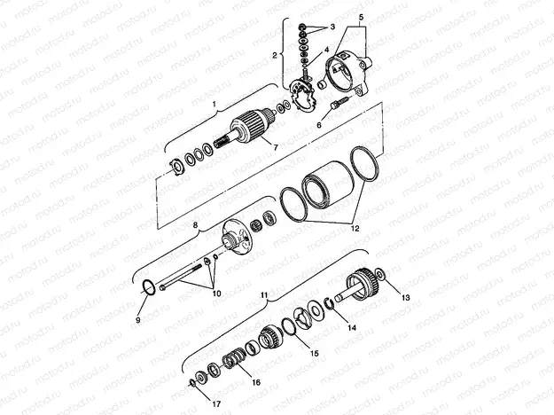 STARTING MOTOR Magnum 2X4 W98AA42A (4945524552D005) | STARTING MOTOR Magnum 2X4 W98AA42A (4945524552D005)