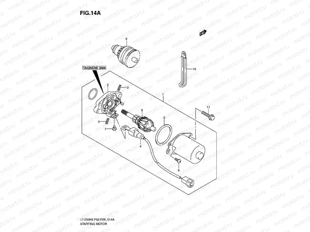 STARTING MOTOR (MODEL K8/K9/L0)