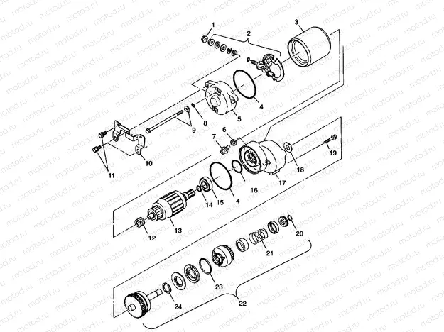 STARTING MOTOR Trail Blazer W98BA25C (4945464546C010) | STARTING MOTOR Trail Blazer W98BA25C (4945464546C010)