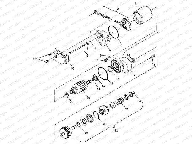 STARTING MOTOR XPLORER 300 W969130 (4935903590D002) | STARTING MOTOR XPLORER 300 W969130 (4935903590D002)