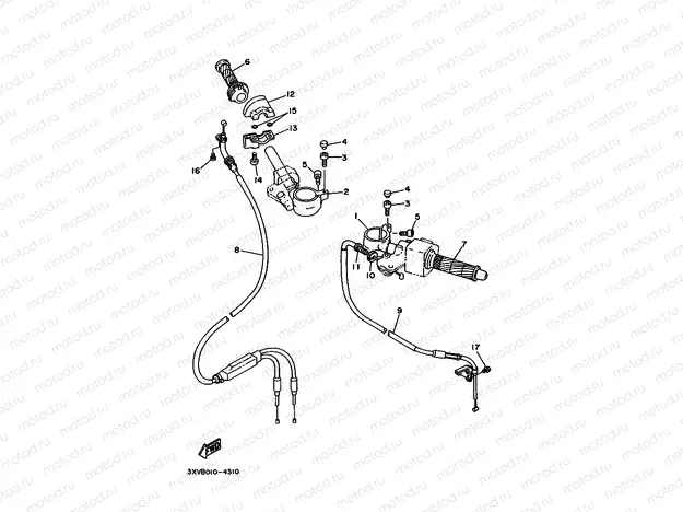 Steering handle. Cable