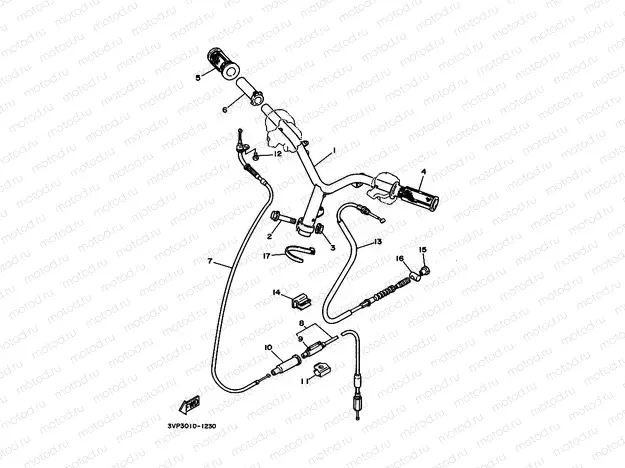 Steering handle. Cable